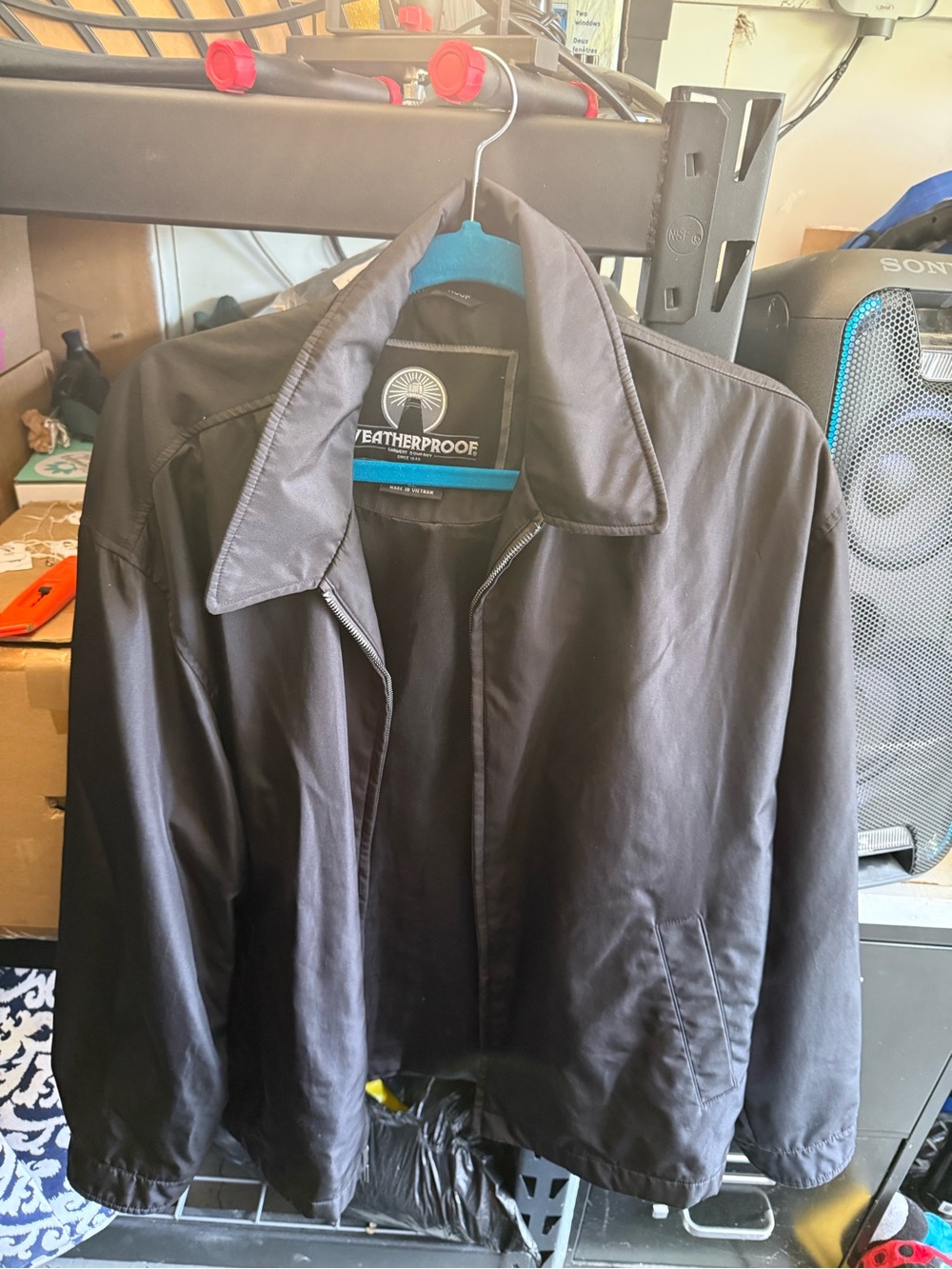 Weatherproof Men's Black Windbreaker Jacket